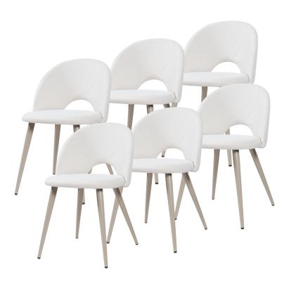 Esszimmerstuhl Karijoki 6er Set Webstoff Beige [en.casa]