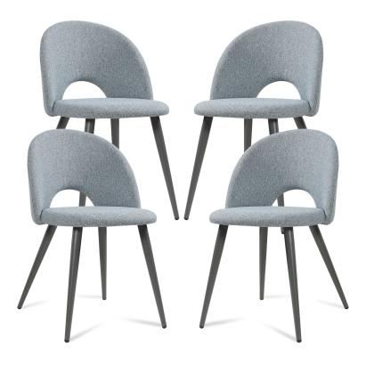 Esszimmerstuhl Karijoki 4er Set Webstoff Grau [en.casa]