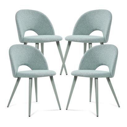 Esszimmerstuhl Karijoki 4er Set Webstoff Hellgrün [en.casa]