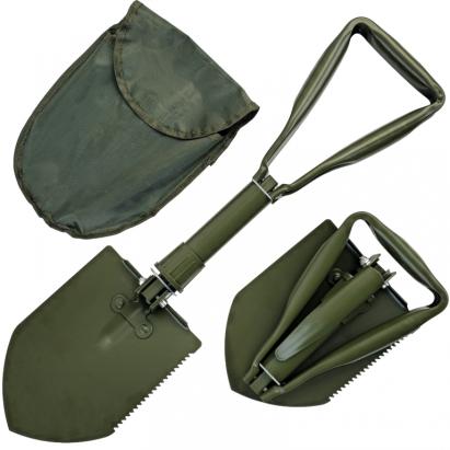 RAMROXX Lopată Pliabilă de Supraviețuire Verde Oliv Lopată Săpăligă Fierăstrău inclusiv. Pungă