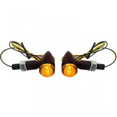 Semnalizator LED Mini pentru motocicletă Bullet din aluminiu Mini Indicator Negru cu E-Mark