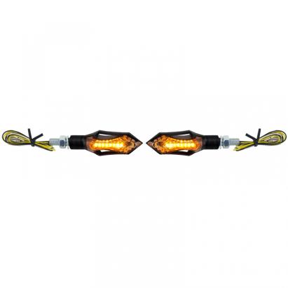 Semnalizator LED universal pentru motocicletă + lumină de poziție neagră Hatch/Rush cu E-Mark