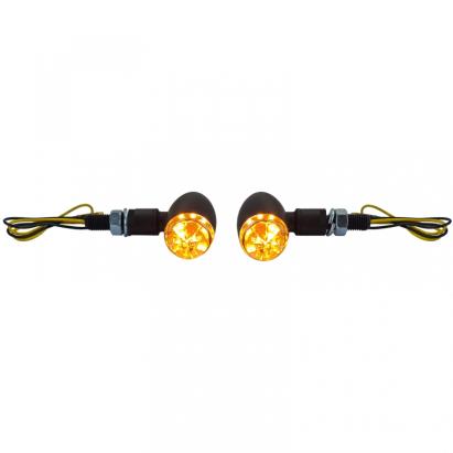 Indicator LED Micro pentru motocicletă Bullet Custom Mini Negru cu E-Mark