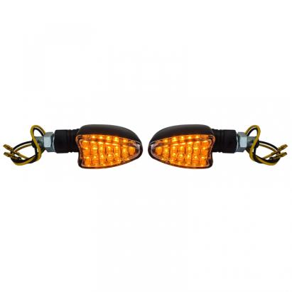 Semnale de întoarcere LED mini pentru motocicletă, stil săgeată personalizat, indicatoare mini negre + E-Mark