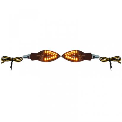 Indicatori LED mini pentru motocicletă Spades Custom Black Smoke Mini Indicatori cu aprobat E