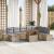 Set de canapele pentru grădină 9 pcs Bej Rattan poli GartenMobel Dekor