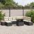 Set de canapele pentru grădină cu pernă 9 pcs Negru poliratan GartenMobel Dekor