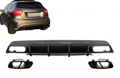 Difuzor Bara Spate cu Ornamente Evacuare Mercedes A-Class W176 (2013-2018) A45 Facelift Design