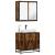 Set mobilier de baie, 2 piese, stejar fumuriu, lemn prelucrat GartenMobel Dekor