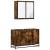 Set mobilier de baie, 2 piese, stejar fumuriu, lemn prelucrat GartenMobel Dekor