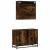Set mobilier de baie, 2 piese, stejar fumuriu, lemn prelucrat GartenMobel Dekor
