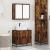 Set mobilier de baie, 2 piese, stejar fumuriu, lemn prelucrat GartenMobel Dekor