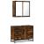 Set mobilier de baie, 2 piese, stejar fumuriu, lemn prelucrat GartenMobel Dekor
