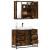 Set mobilier de baie, 2 piese, stejar fumuriu, lemn prelucrat GartenMobel Dekor