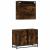 Set mobilier de baie, 2 piese, stejar fumuriu, lemn prelucrat GartenMobel Dekor