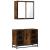 Set mobilier de baie, 2 piese, stejar fumuriu, lemn prelucrat GartenMobel Dekor