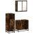 Set mobilier de baie, 3 piese, stejar fumuriu, lemn prelucrat GartenMobel Dekor