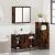 Set mobilier de baie, 3 piese, stejar fumuriu, lemn prelucrat GartenMobel Dekor