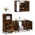 Set mobilier de baie, 3 piese, stejar fumuriu, lemn prelucrat GartenMobel Dekor