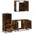 Set mobilier de baie, 3 piese, stejar fumuriu, lemn prelucrat GartenMobel Dekor