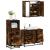 Set mobilier de baie, 3 piese, stejar fumuriu, lemn prelucrat GartenMobel Dekor