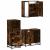 Set mobilier de baie, 3 piese, stejar fumuriu, lemn prelucrat GartenMobel Dekor