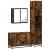 Set mobilier de baie, 3 piese, stejar fumuriu, lemn prelucrat GartenMobel Dekor