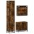 Set mobilier de baie, 3 piese, stejar fumuriu, lemn prelucrat GartenMobel Dekor