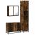 Set mobilier de baie, 3 piese, stejar fumuriu, lemn prelucrat GartenMobel Dekor