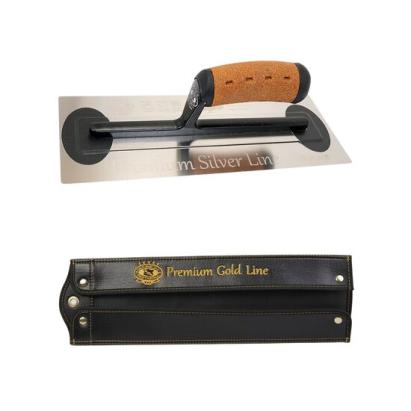 Gletiera inox Olejnik, intarita, Premium Silver, Medium Flex, 30.5x12cm x 0.4mm, maner pluta, husa GartenVIP DiyLine