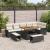 Set de canapele pentru grădină cu pernă 9 pcs Negru poliratan GartenMobel Dekor