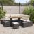 Set de canapele pentru grădină cu pernă 9 pcs Negru poliratan GartenMobel Dekor