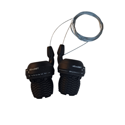 Manete schimbator stanga-dreapta 24 viteze Microshift MS-15-8, Set, stanga 3v-dreapta 8v, 2100 mm, negru Ultimate FactoryBikes