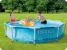 Piscina rotunda Intex Beachside cu cadru metalic si pompa, 305x76 cm