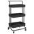 Cărucior de bucătărie 3 niveluri negru 42x35x85 cm fier/ABS GartenMobel Dekor