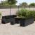 Set de canapele pentru grădină 11 pcs Negru Rattan poli GartenMobel Dekor