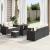 Set de canapele pentru grădină 8 pcs Negru și Crem Poli Rattan GartenMobel Dekor