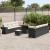 Set de canapele pentru grădină 11 pcs Negru și Crem poliratan GartenMobel Dekor