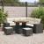 Set de canapele pentru grădină 8 pcs Negru și Crem poliratan GartenMobel Dekor