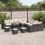 Set de canapele pentru grădină 14 pcs Negru și Crem poliratan GartenMobel Dekor