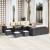 Set de canapele pentru grădină 14 pcs Negru și Crem poliratan GartenMobel Dekor