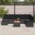 Set de canapele pentru grădină cu pernă 9 pcs Negru poliratan GartenMobel Dekor