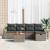 Set de canapele pentru grădină cu pernă 6 pcs Gri poliratan GartenMobel Dekor