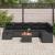 Set de canapele pentru grădină cu pernă 9 pcs Negru poliratan GartenMobel Dekor