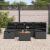 Set de canapele pentru grădină cu pernă 7 pcs Negru poliratan GartenMobel Dekor