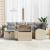 Set de canapele pentru grădină cu pernă 7 pcs Bej Rattan poli GartenMobel Dekor
