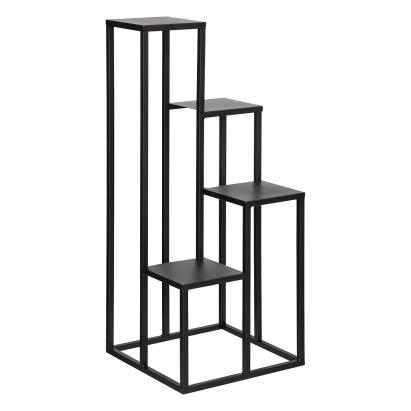 Suport plante Atmosphera cu 4 niveluri, structura metalica, 36x36x87 cm, negru