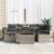 Set de canapele pentru grădină cu pernă 7 pcs Gri Rattan poli GartenMobel Dekor