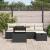 Set de canapele pentru grădină cu pernă 6 pcs Negru poliratan GartenMobel Dekor