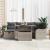 Set de canapele pentru grădină cu pernă 7 pcs Gri poliratan GartenMobel Dekor